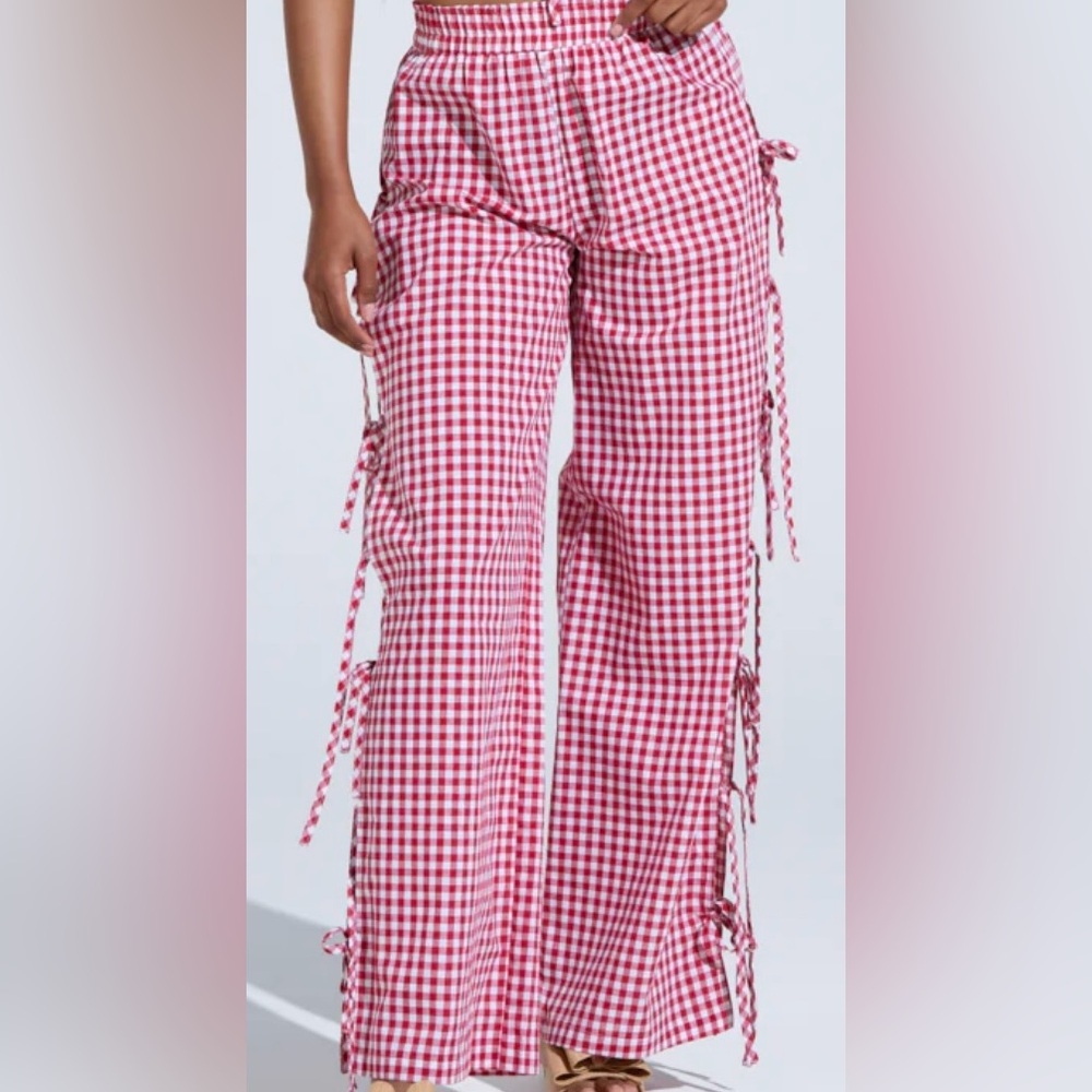 AKIRA Red and white Gingham Women's Pants size XL